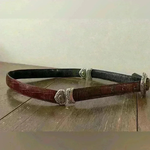 Vintage Western Leather Exotic Reversible Belt Size 28 - Picture 7 of 9